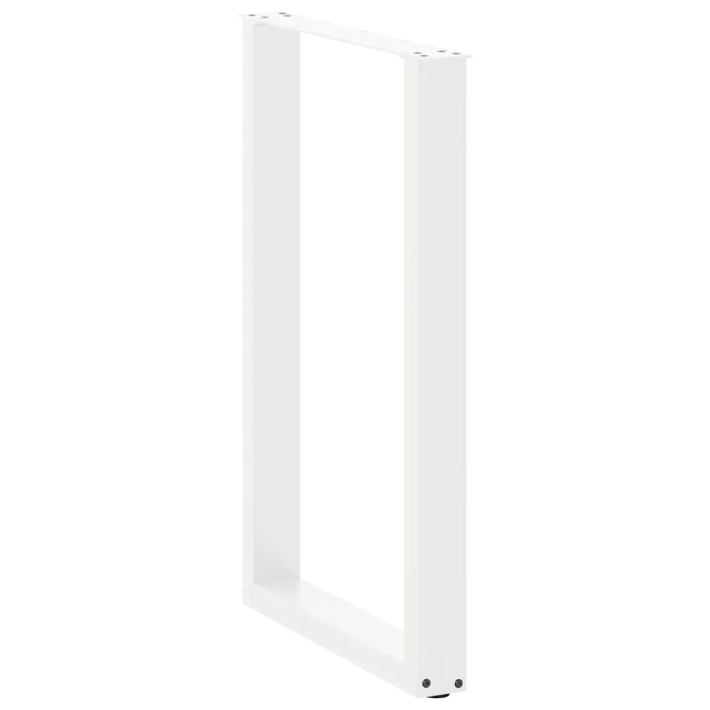 vidaXL Bar Table Legs U-Shaped 2 pcs White 60x(90-91) cm Steel