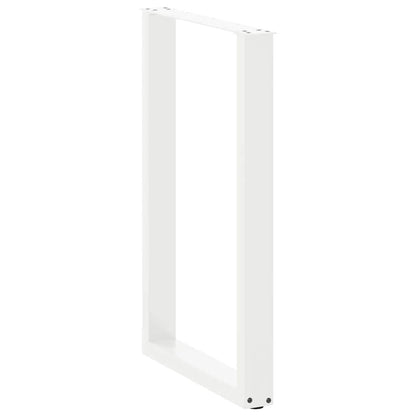 vidaXL Bar Table Legs U-Shaped 2 pcs White 60x(90-91) cm Steel