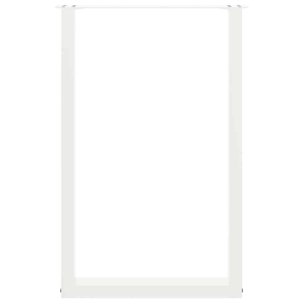 vidaXL Bar Table Legs U-Shaped 2 pcs White 60x(90-91) cm Steel