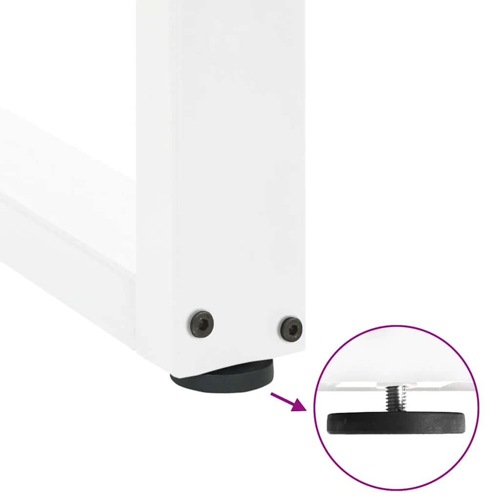 vidaXL Bar Table Legs U-Shaped 2 pcs White 60x(90-91) cm Steel