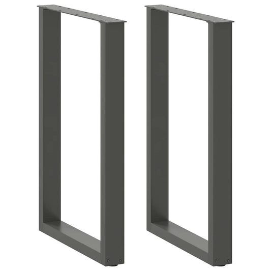 vidaXL Bar Table Legs U-Shaped 2 pcs Anthracite 60x(90-91) cm Steel