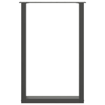 vidaXL Bar Table Legs U-Shaped 2 pcs Anthracite 60x(90-91) cm Steel
