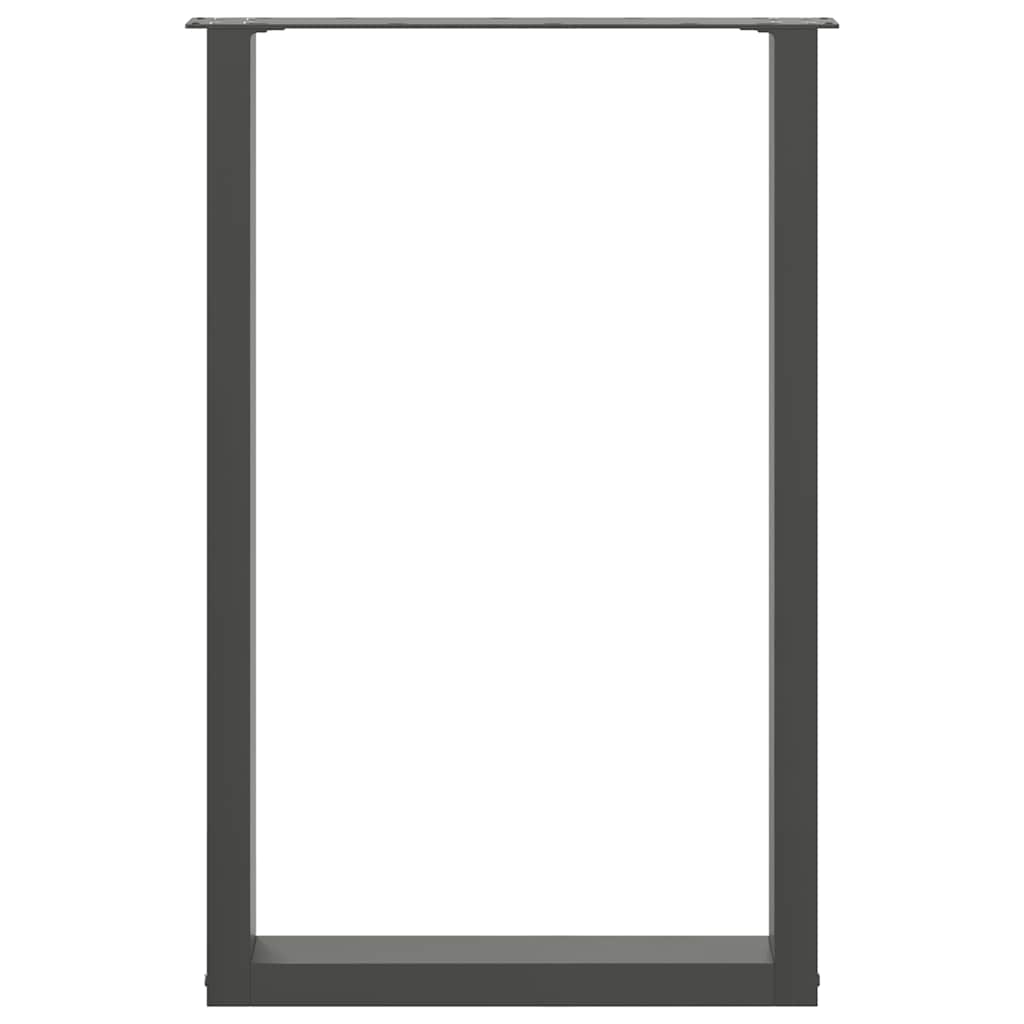 vidaXL Bar Table Legs U-Shaped 2 pcs Anthracite 60x(90-91) cm Steel