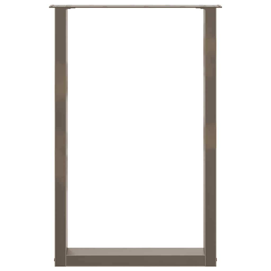 vidaXL Bar Table Legs U-Shaped 2 pcs Natural Steel 60x(90-91) cm Steel