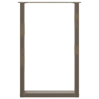 vidaXL Bar Table Legs U-Shaped 2 pcs Natural Steel 60x(90-91) cm Steel