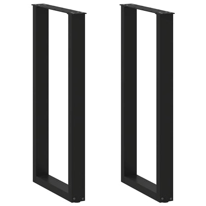vidaXL Bar Table Legs U-Shaped 2 pcs Black 40x(100-101) cm Steel