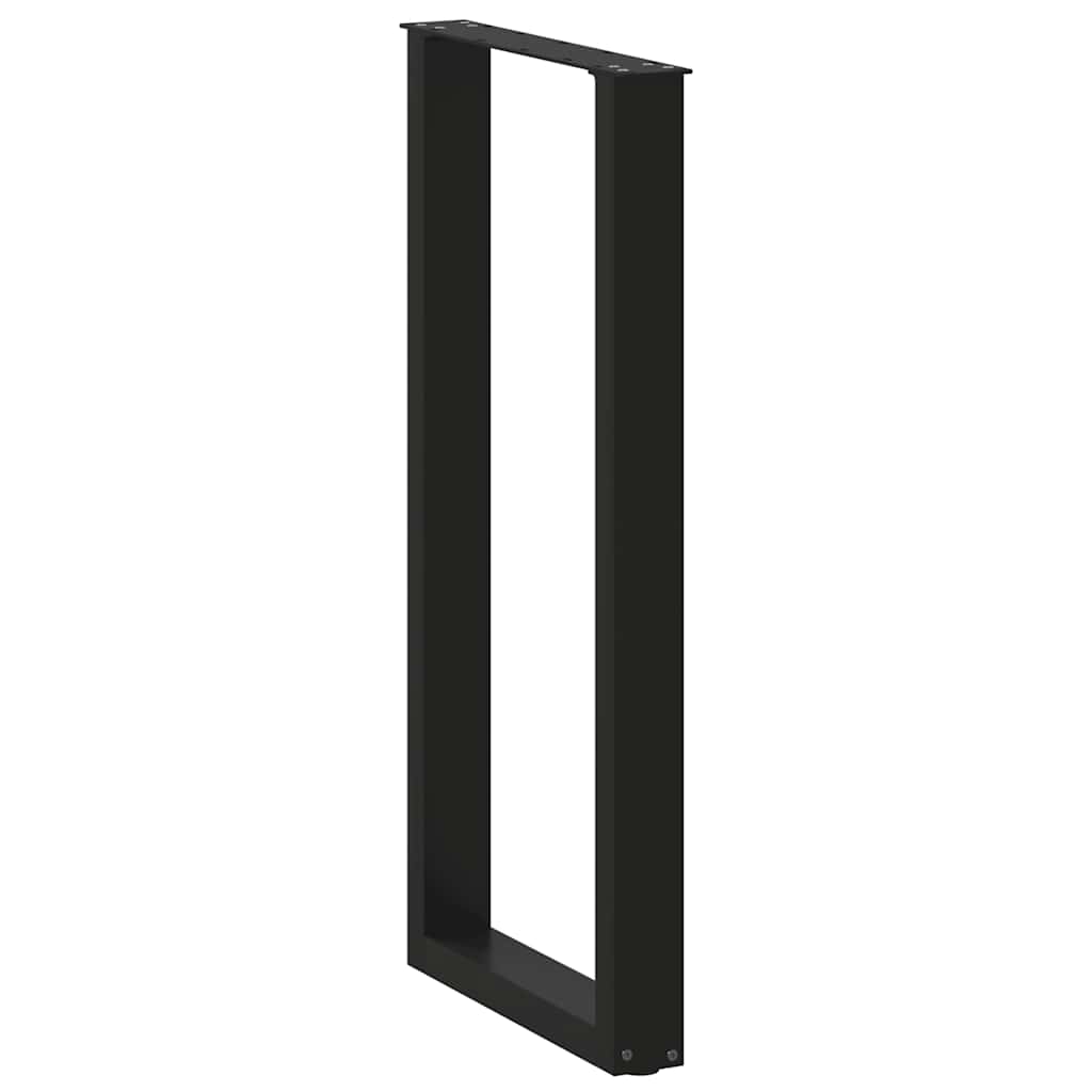 vidaXL Bar Table Legs U-Shaped 2 pcs Black 40x(100-101) cm Steel