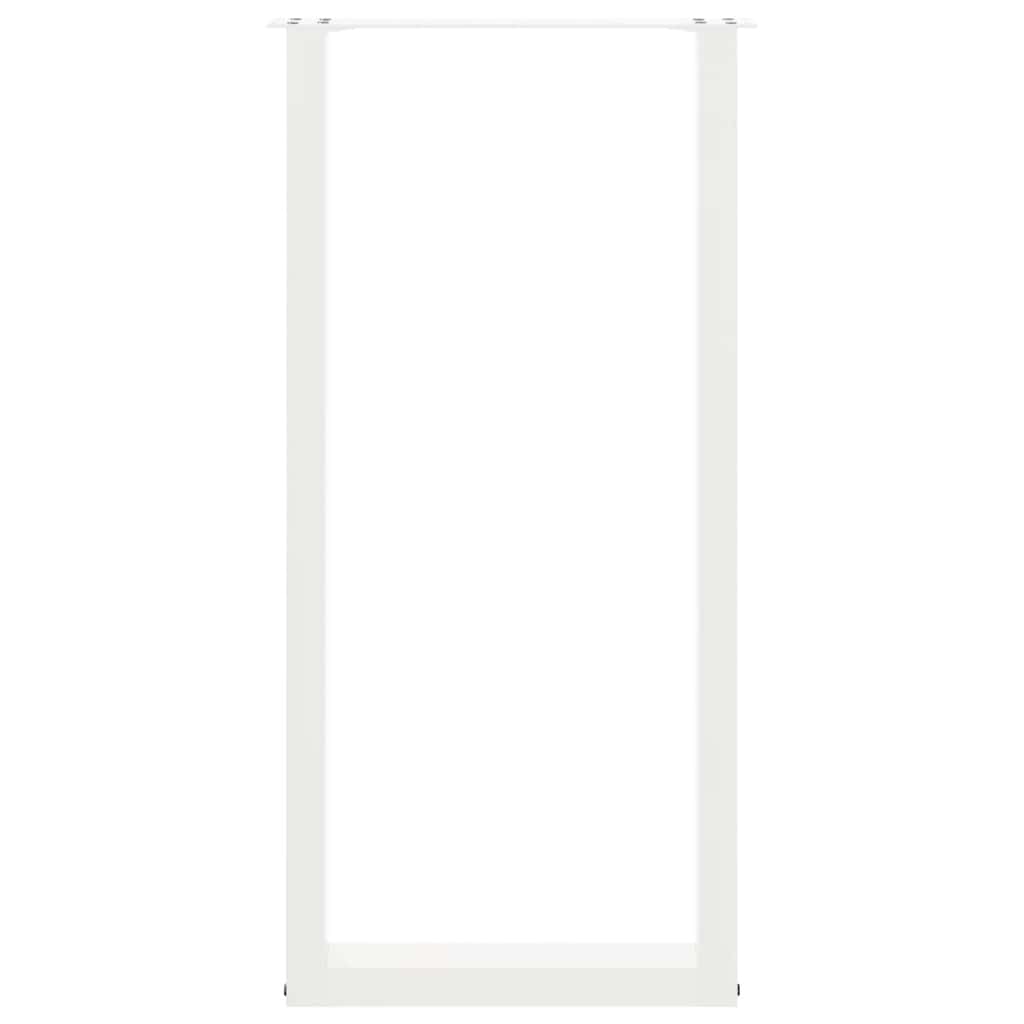 vidaXL Bar Table Legs U-Shaped 2 pcs White 40x(100-101) cm Steel