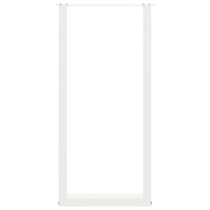 vidaXL Bar Table Legs U-Shaped 2 pcs White 40x(100-101) cm Steel