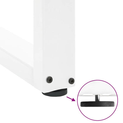 vidaXL Bar Table Legs U-Shaped 2 pcs White 40x(100-101) cm Steel