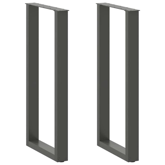 vidaXL Bar Table Legs U-Shaped 2 pcs Anthracite 40x(100-101) cm Steel