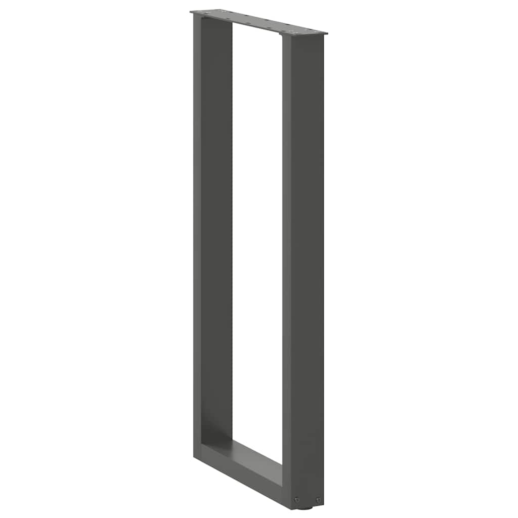 vidaXL Bar Table Legs U-Shaped 2 pcs Anthracite 40x(100-101) cm Steel