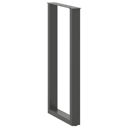 vidaXL Bar Table Legs U-Shaped 2 pcs Anthracite 40x(100-101) cm Steel
