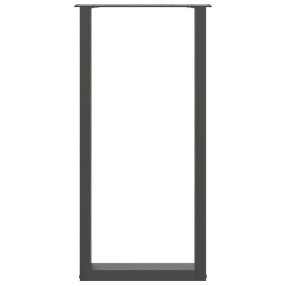 vidaXL Bar Table Legs U-Shaped 2 pcs Anthracite 40x(100-101) cm Steel