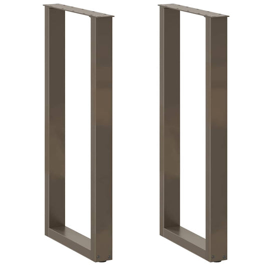 vidaXL Bar Table Legs U-Shaped 2 pcs Natural Steel 40x(100-101) cm Steel