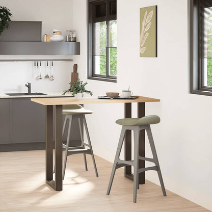 vidaXL Bar Table Legs U-Shaped 2 pcs Natural Steel 40x(100-101) cm Steel