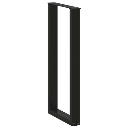 vidaXL Bar Table Legs U-Shaped 2 pcs Black 50x(100-101) cm Steel