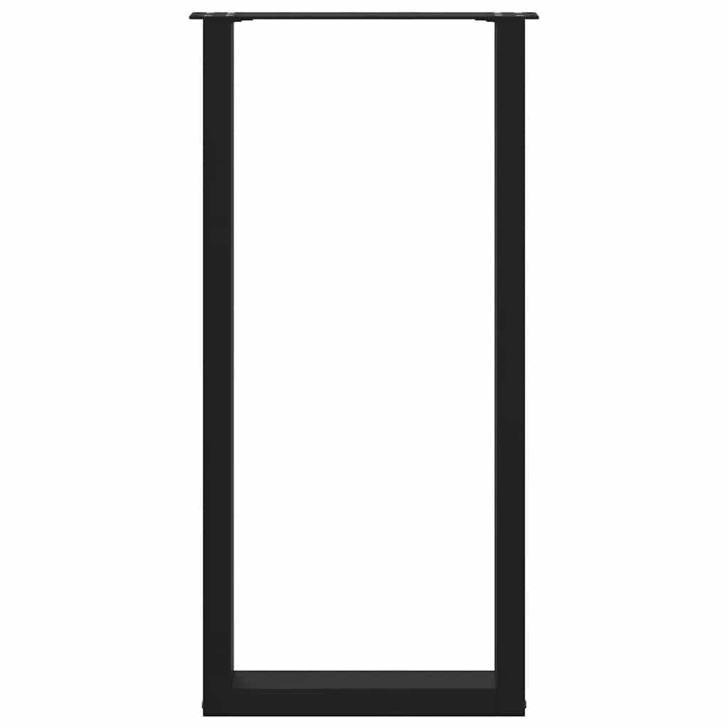 vidaXL Bar Table Legs U-Shaped 2 pcs Black 50x(100-101) cm Steel