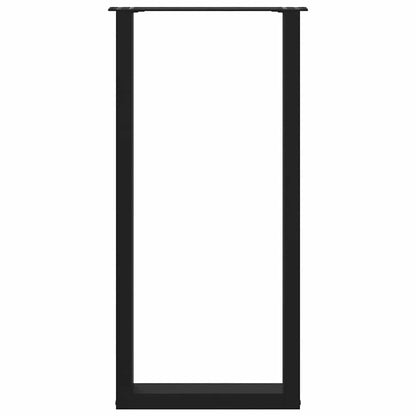 vidaXL Bar Table Legs U-Shaped 2 pcs Black 50x(100-101) cm Steel