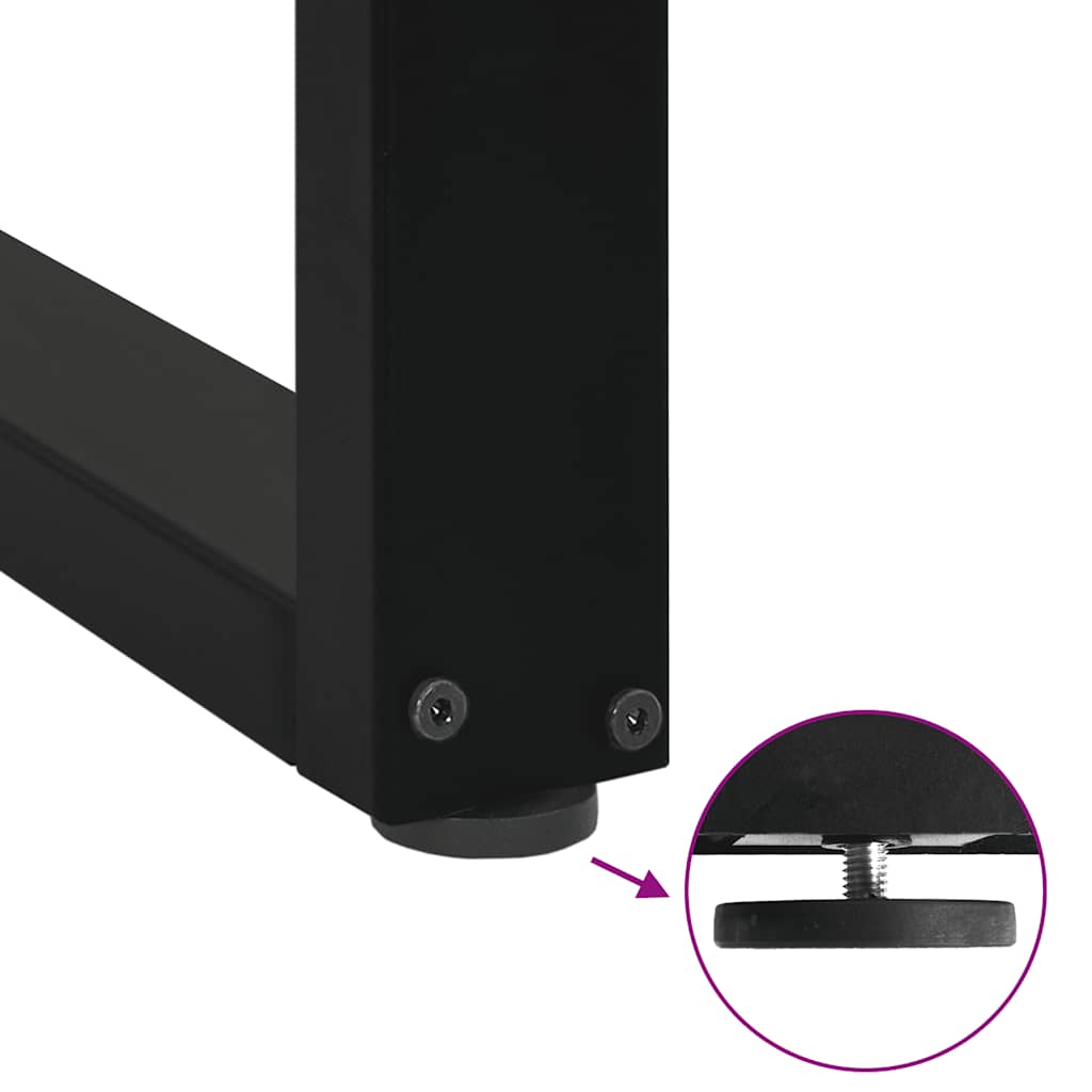 vidaXL Bar Table Legs U-Shaped 2 pcs Black 50x(100-101) cm Steel