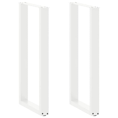 vidaXL Bar Table Legs U-Shaped 2 pcs White 50x(100-101) cm Steel