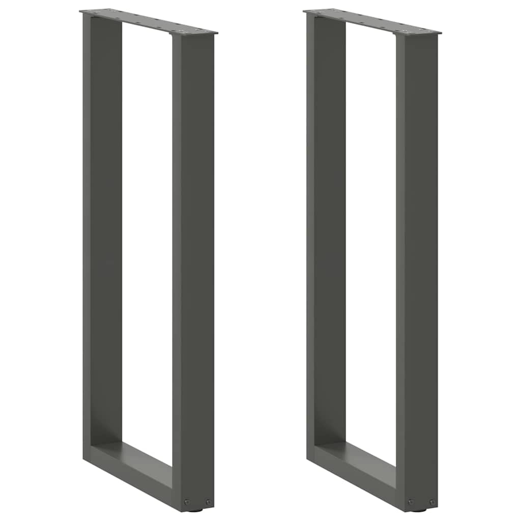 vidaXL Bar Table Legs U-Shaped 2 pcs Anthracite 50x(100-101) cm Steel