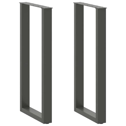 vidaXL Bar Table Legs U-Shaped 2 pcs Anthracite 50x(100-101) cm Steel