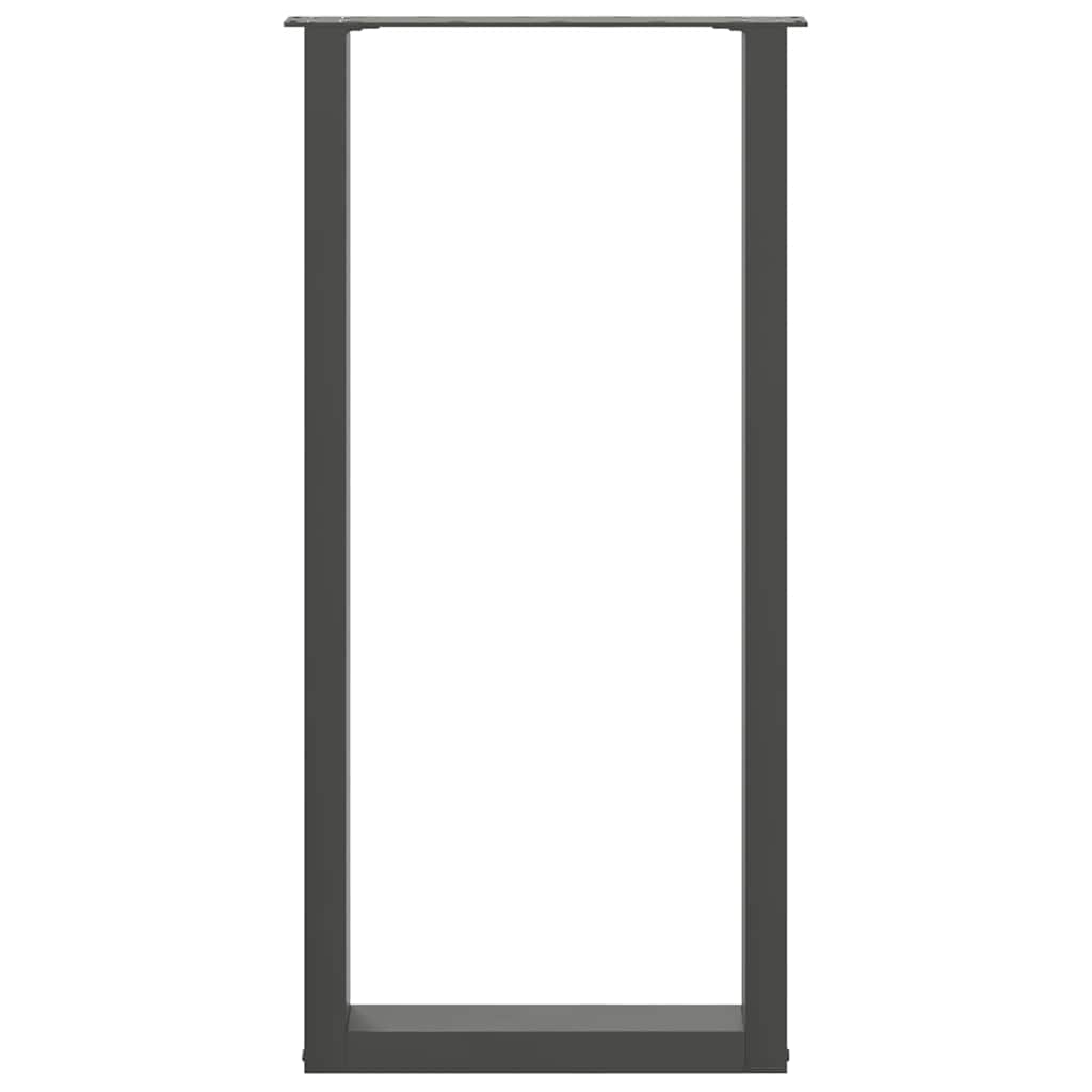vidaXL Bar Table Legs U-Shaped 2 pcs Anthracite 50x(100-101) cm Steel