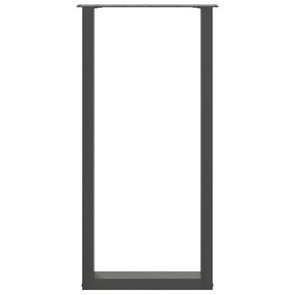 vidaXL Bar Table Legs U-Shaped 2 pcs Anthracite 50x(100-101) cm Steel