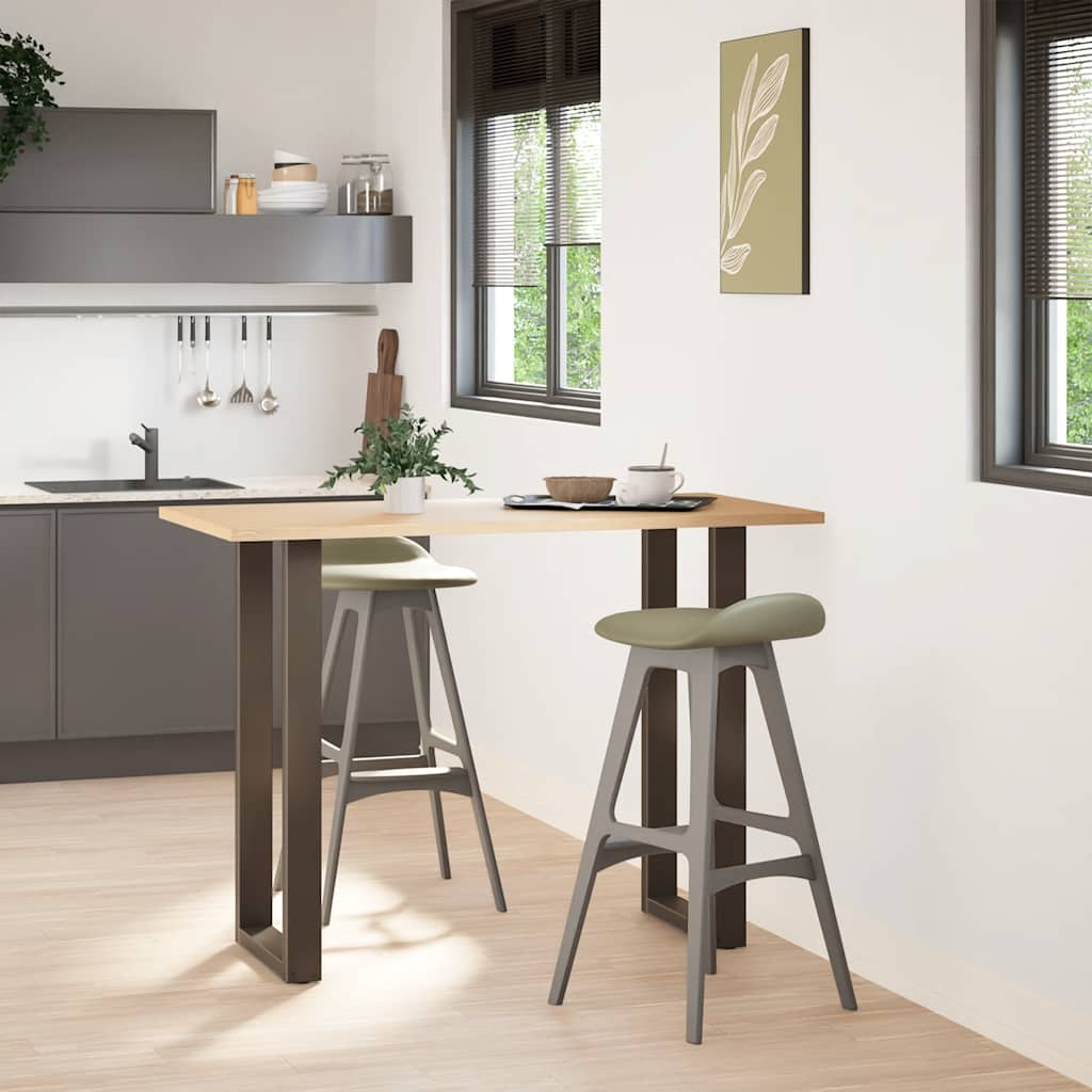 vidaXL Bar Table Legs U-Shaped 2 pcs Natural Steel 50x(100-101) cm Steel