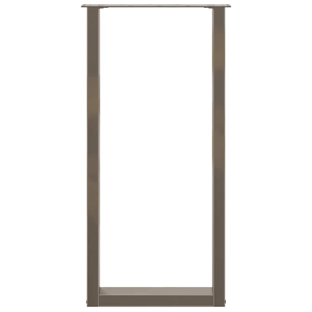 vidaXL Bar Table Legs U-Shaped 2 pcs Natural Steel 50x(100-101) cm Steel