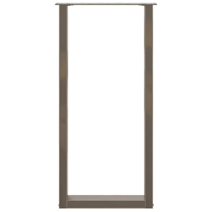 vidaXL Bar Table Legs U-Shaped 2 pcs Natural Steel 50x(100-101) cm Steel