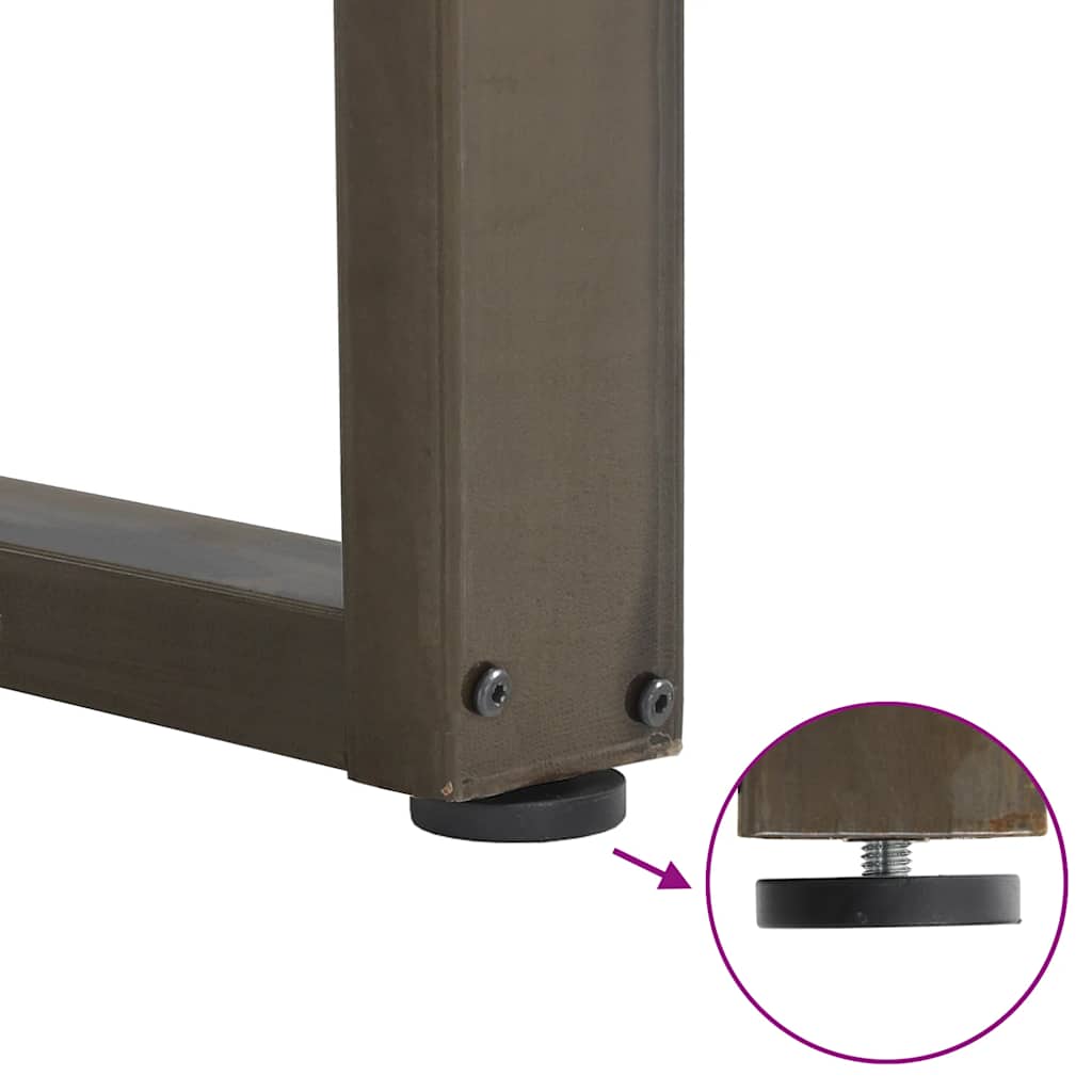 vidaXL Bar Table Legs U-Shaped 2 pcs Natural Steel 50x(100-101) cm Steel