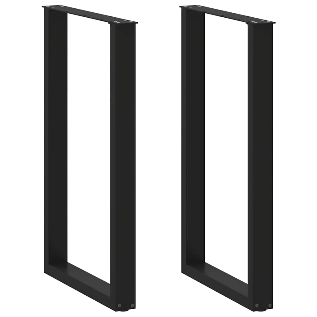vidaXL Bar Table Legs U-Shaped 2 pcs Black 60x(100-101) cm Steel