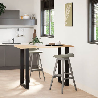 vidaXL Bar Table Legs U-Shaped 2 pcs Black 60x(100-101) cm Steel