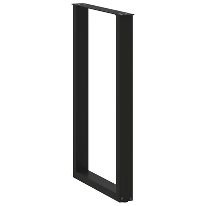 vidaXL Bar Table Legs U-Shaped 2 pcs Black 60x(100-101) cm Steel
