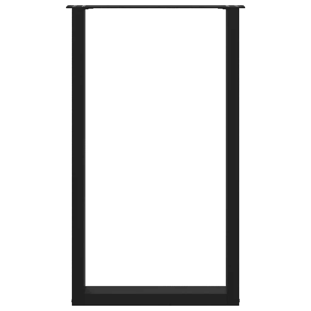 vidaXL Bar Table Legs U-Shaped 2 pcs Black 60x(100-101) cm Steel
