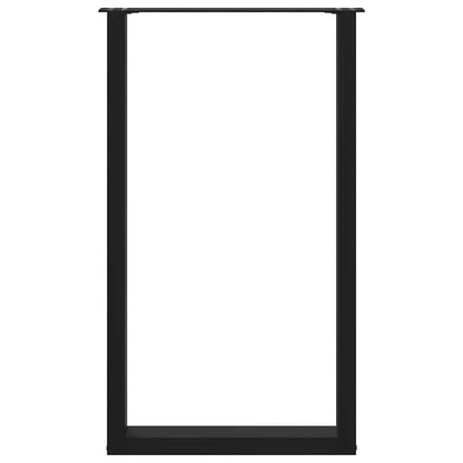vidaXL Bar Table Legs U-Shaped 2 pcs Black 60x(100-101) cm Steel