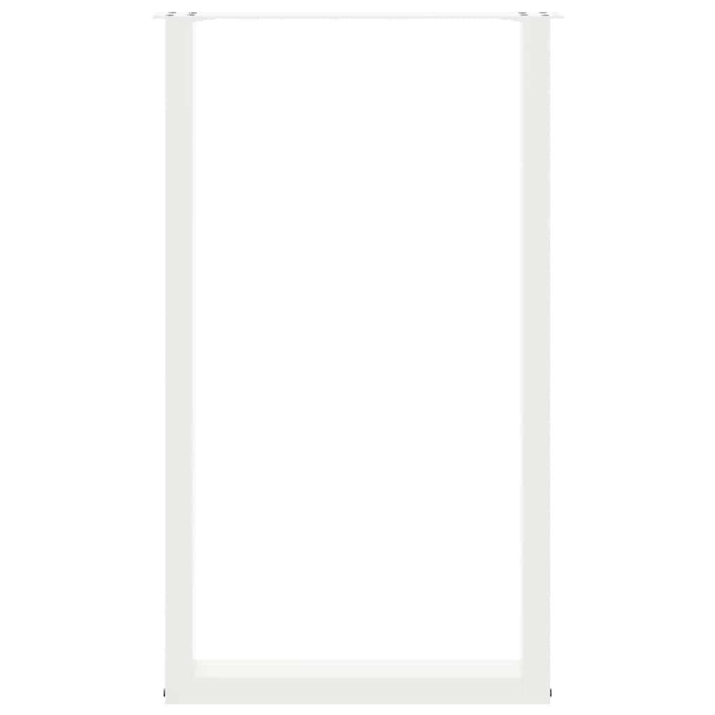 vidaXL Bar Table Legs U-Shaped 2 pcs White 60x(100-101) cm Steel
