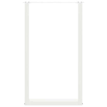 vidaXL Bar Table Legs U-Shaped 2 pcs White 60x(100-101) cm Steel