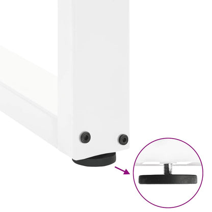 vidaXL Bar Table Legs U-Shaped 2 pcs White 60x(100-101) cm Steel