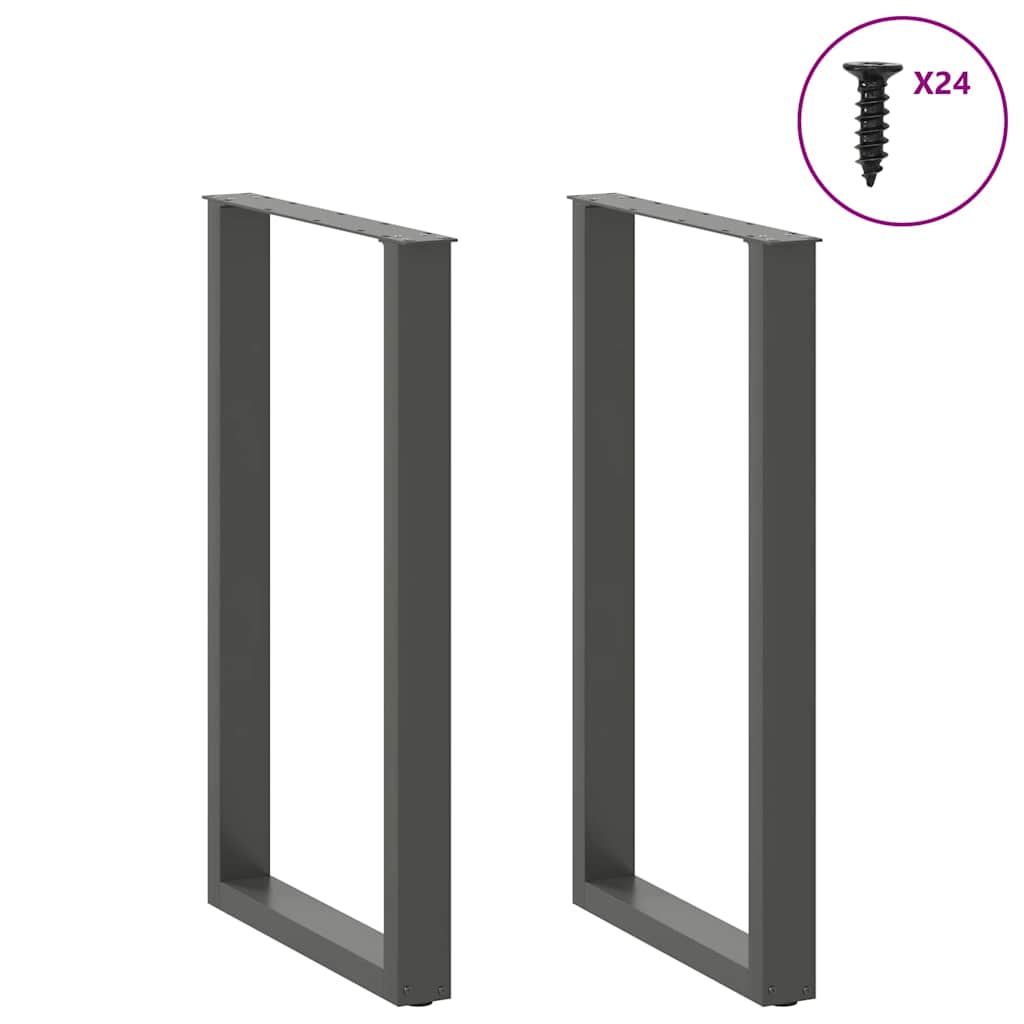 vidaXL Bar Table Legs U-Shaped 2 pcs Anthracite 60x(100-101) cm Steel
