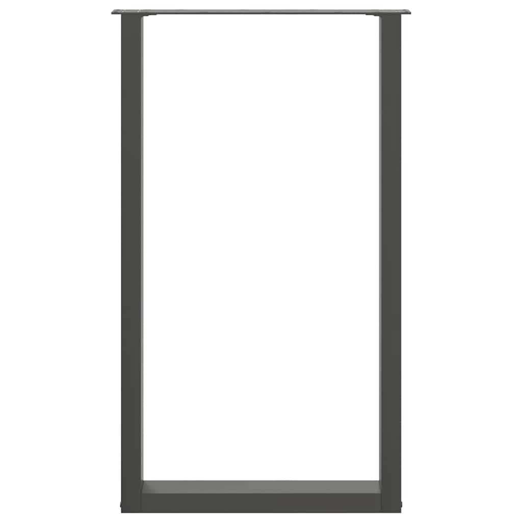 vidaXL Bar Table Legs U-Shaped 2 pcs Anthracite 60x(100-101) cm Steel