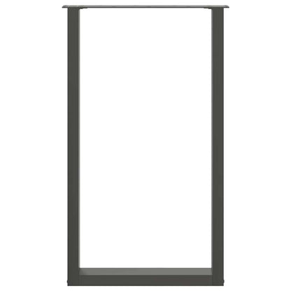 vidaXL Bar Table Legs U-Shaped 2 pcs Anthracite 60x(100-101) cm Steel