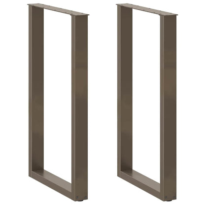 vidaXL Bar Table Legs U-Shaped 2 pcs Natural Steel 60x(100-101) cm Steel