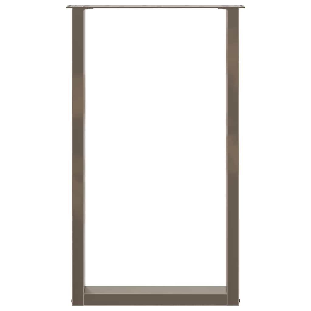 vidaXL Bar Table Legs U-Shaped 2 pcs Natural Steel 60x(100-101) cm Steel