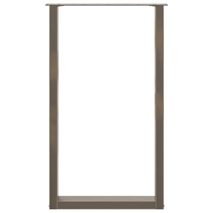 vidaXL Bar Table Legs U-Shaped 2 pcs Natural Steel 60x(100-101) cm Steel