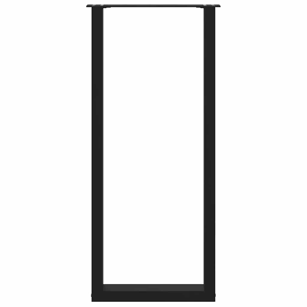 vidaXL Bar Table Legs U-Shaped 2 pcs Black 40x(110-111) cm Steel