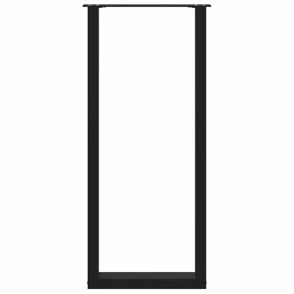 vidaXL Bar Table Legs U-Shaped 2 pcs Black 40x(110-111) cm Steel