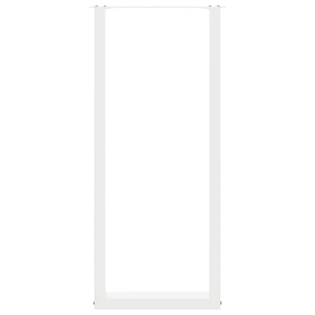 vidaXL Bar Table Legs U-Shaped 2 pcs White 40x(110-111) cm Steel